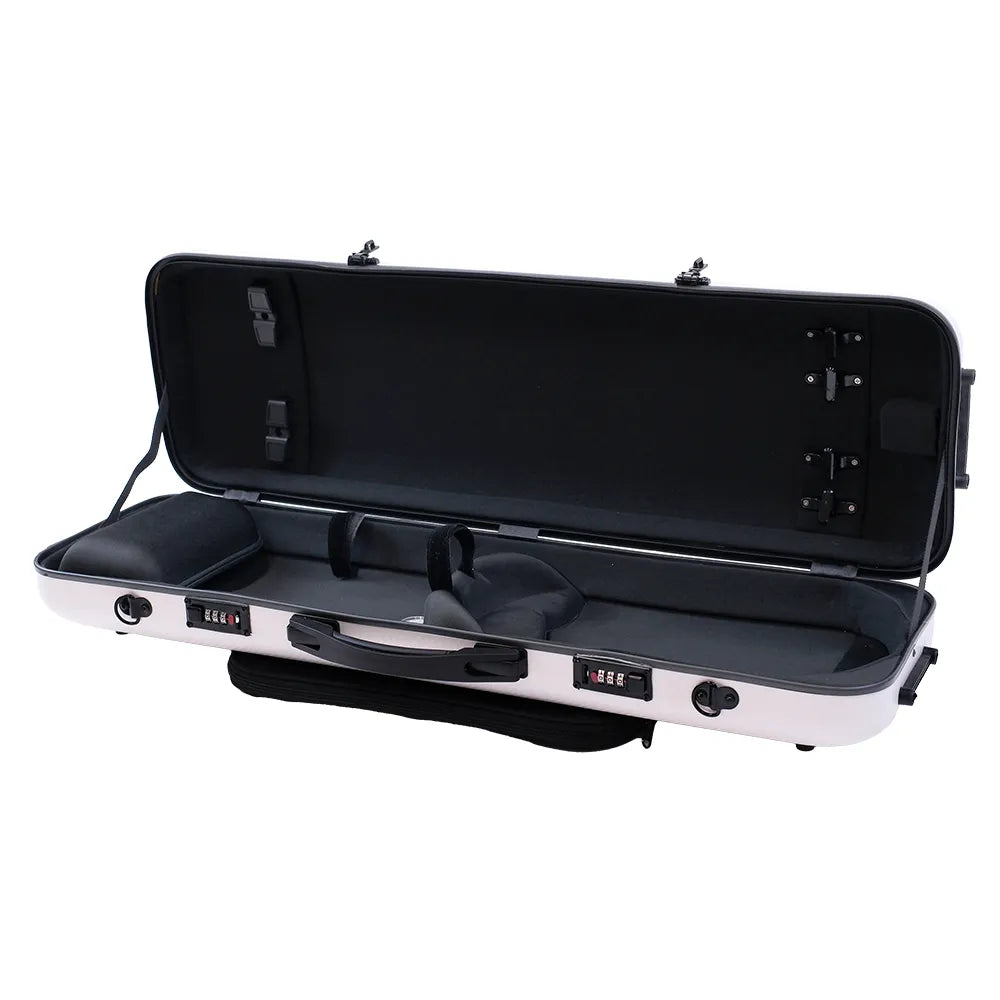TG Oblong Polycarbonate Violin Case - Snow White with Music Bag — view 2