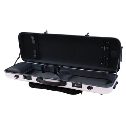 TG Oblong Polycarbonate Violin Case - Snow White with Music Bag — view 2