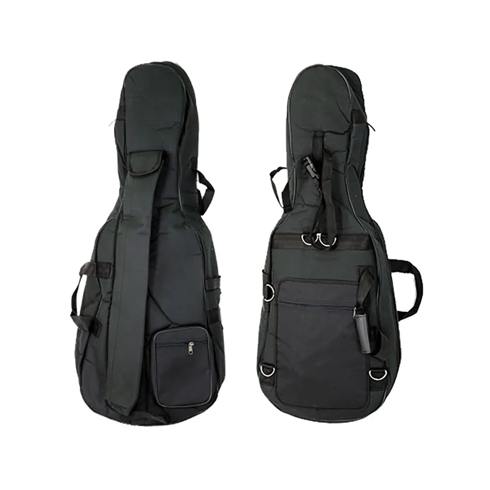 FPS Deluxe Cello Bag 4/4 with 15mm Padding, Multiple Pockets, Detachable Backpack Straps, and Heavy Duty Zippers