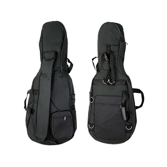 FPS Deluxe Cello Bag 4/4 with 15mm Padding, Multiple Pockets, Detachable Backpack Straps, and Heavy Duty Zippers