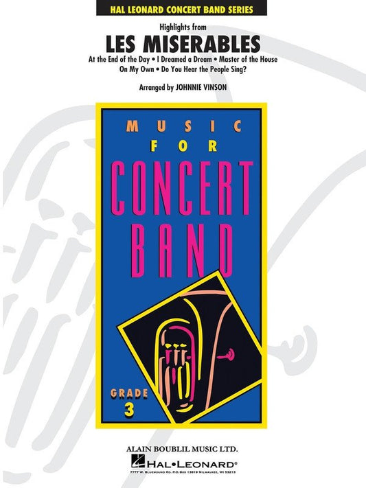 Highlights from Les Misérables — Concert Band Grade 3, Score & Parts (Hal Leonard)