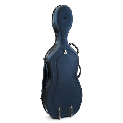 HQ Lightweight Hard Cello Bag with Wheels - Blue 3/4 — view 2