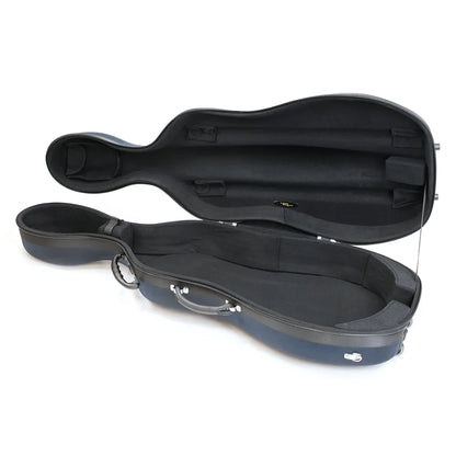 HQ Lightweight Hard Cello Bag with Wheels - Blue 3/4 — view 3
