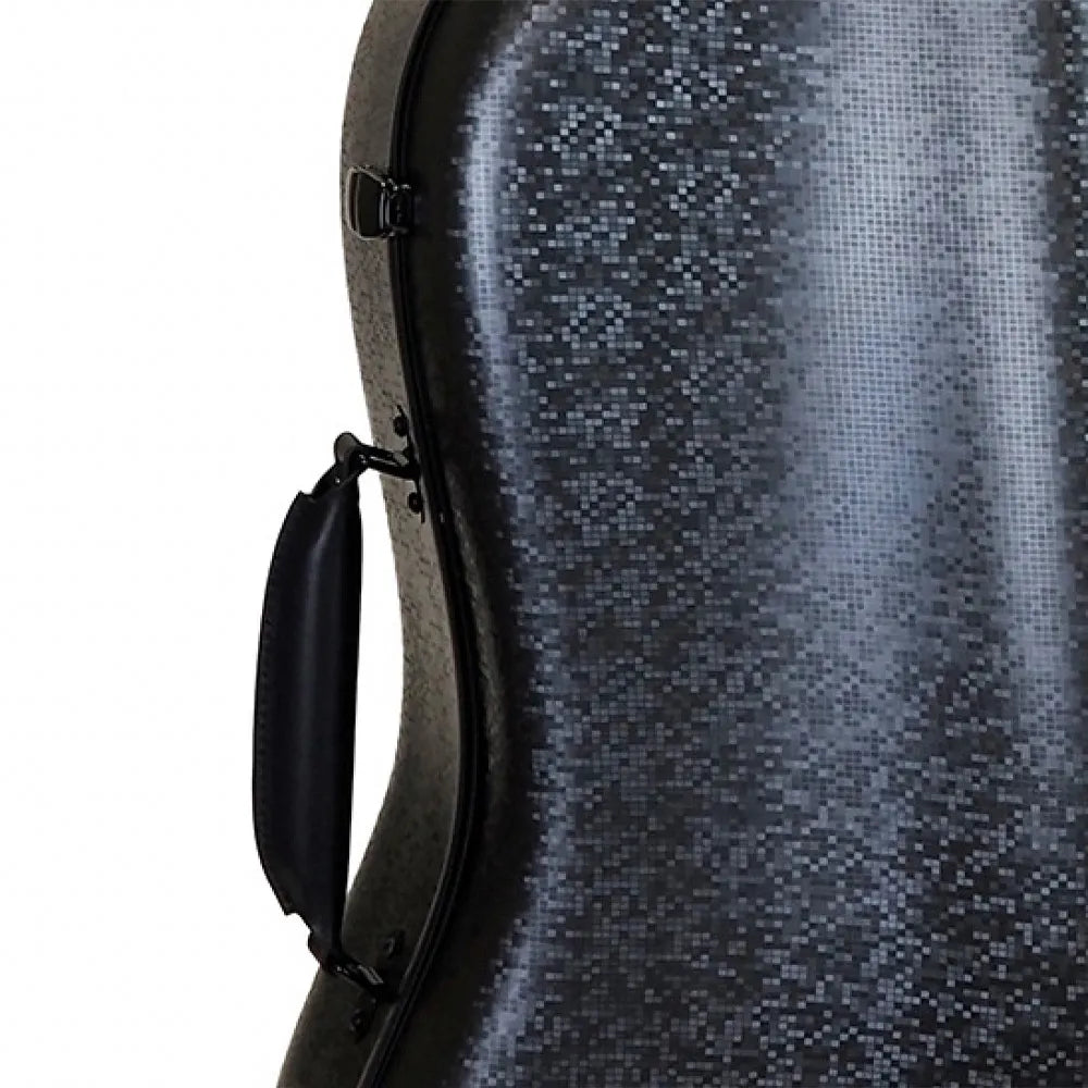 HQ Polycarbonate Cello Case DIGI Black with Internal Padding and Wheels — view 2