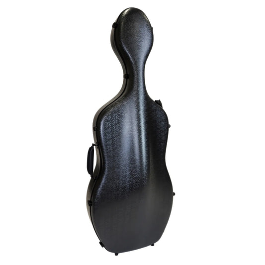 HQ Polycarbonate Cello Case DIGI Black with Internal Padding and Wheels