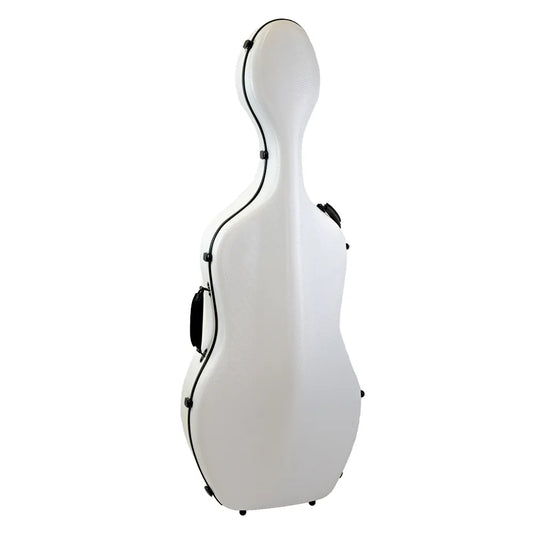 HQ Polycarbonate Cello Case Textured White with Internal Padding and Adjustable Restraint