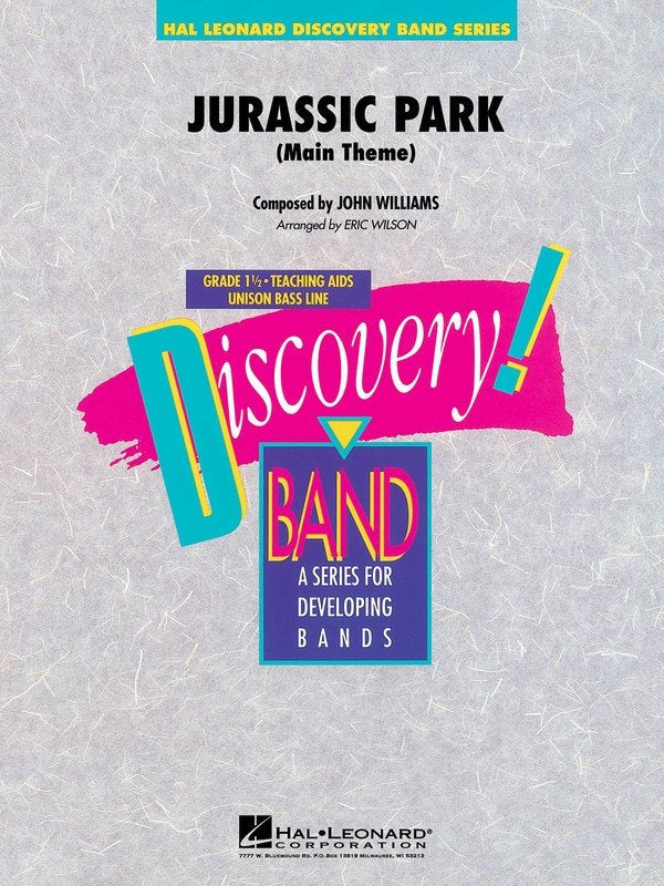 Jurassic Park Main Theme Band Score Discovery Series Grade 1.5 Hal Leonard