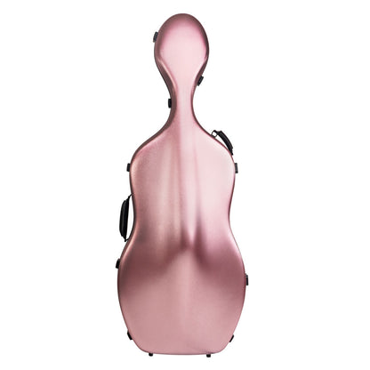 HQ Nouveau Cello Case Brushed Rose Gold Polycarbonate with Padded Straps and Wheels
