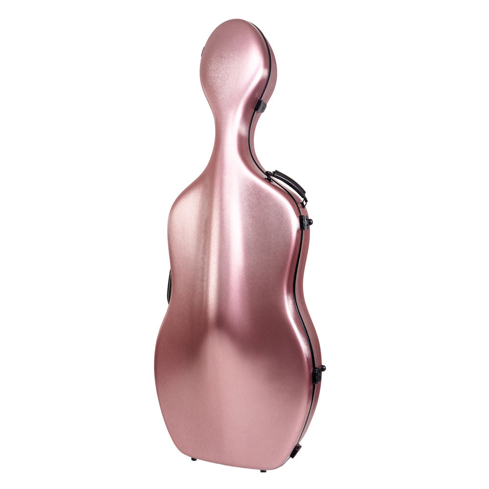 HQ Nouveau Cello Case Brushed Rose Gold Polycarbonate with Padded Straps and Wheels — view 2