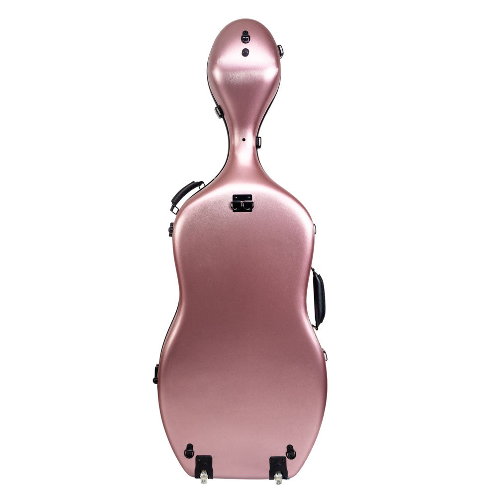 HQ Nouveau Cello Case Brushed Rose Gold Polycarbonate with Padded Straps and Wheels — view 4