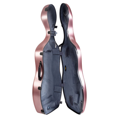 HQ Nouveau Cello Case Brushed Rose Gold Polycarbonate with Padded Straps and Wheels — view 5