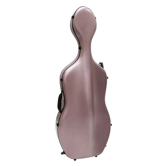HQ Polycarbonate Cello Case in Brushed Rose Gold with Internal Padding and Wheels