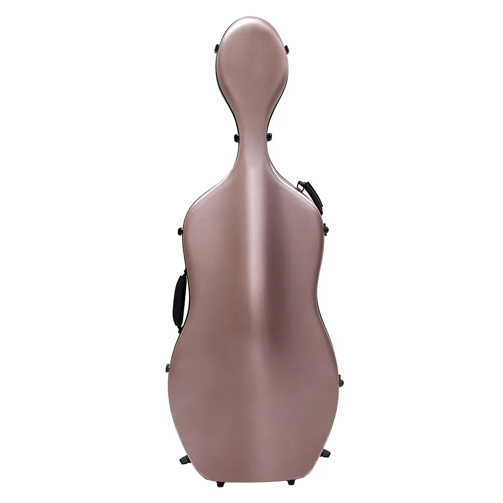 HQ Polycarbonate Cello Case in Brushed Rose Gold with Internal Padding and Wheels — view 2