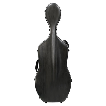 HQ Polycarbonate Cello Case Silver & Black 3/4 with Internal Padding, Wheels, and Backpack Straps — view 2