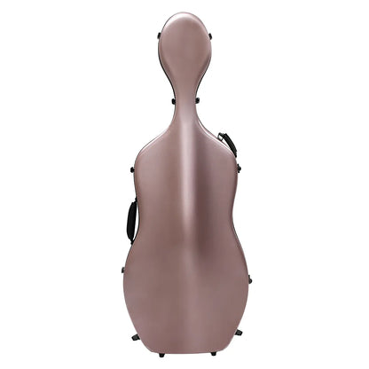 HQ Polycarbonate Cello Case Brushed Rose Gold 3/4 with Internal Padding and Wheels — view 2