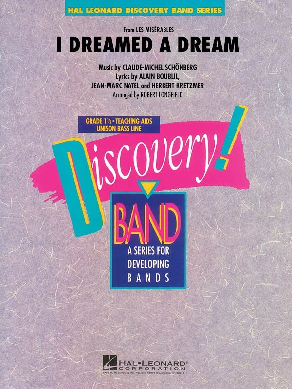 I Dreamed a Dream (from Les Misérables) — Concert Band Grade 1.5, Score & Parts (Hal Leonard)