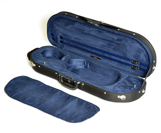 Half Moon Violin Case-HQ Lightweight Black/Blue