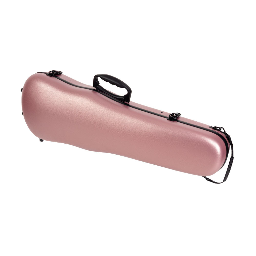 HQ ABS Violin Case with Rose Design, Lightweight with Velvet Interior and Adjustable Neck Support