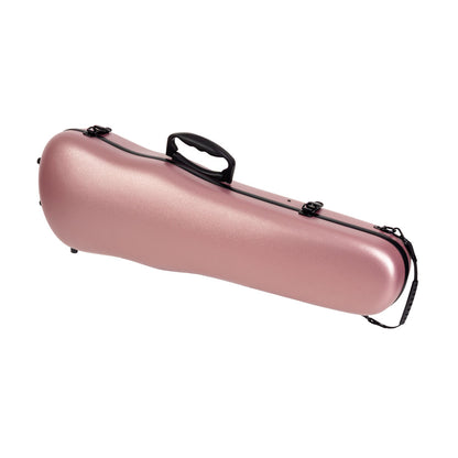 HQ ABS Violin Case with Rose Design, Lightweight with Velvet Interior and Adjustable Neck Support