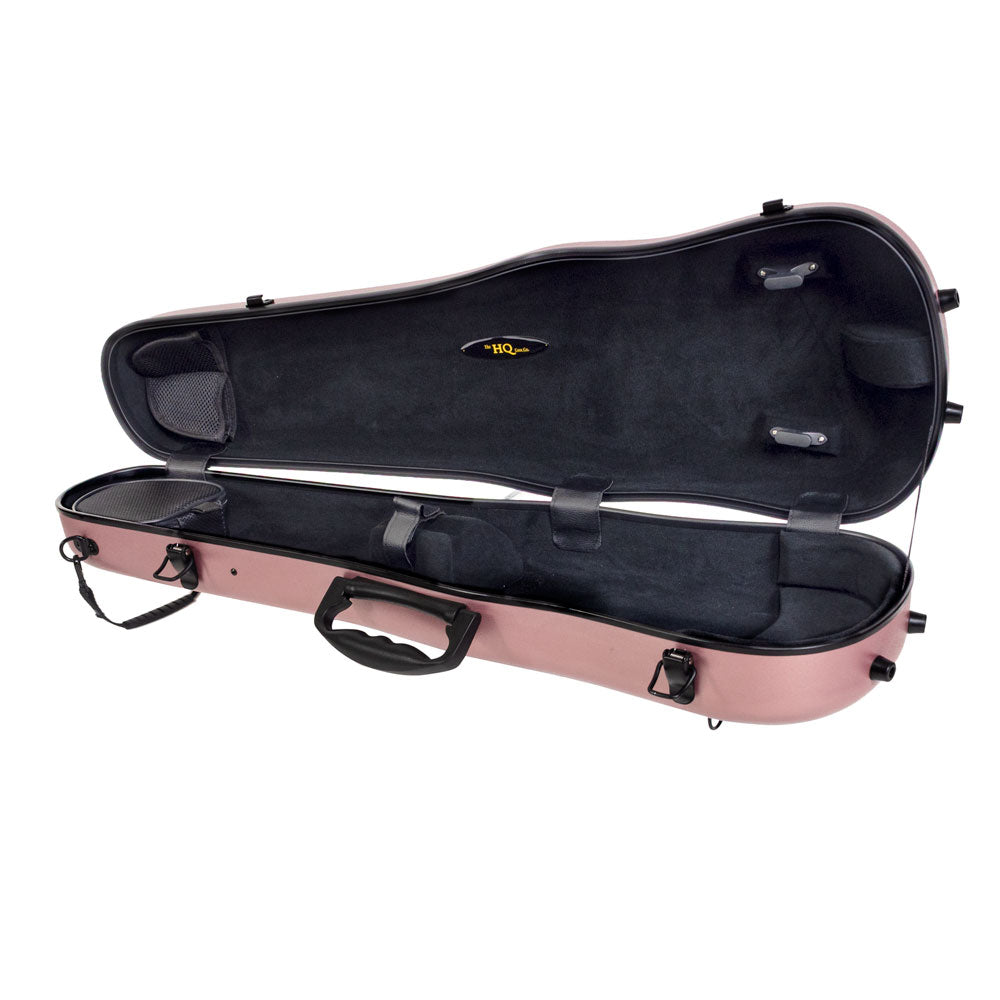 HQ ABS Violin Case with Rose Design, Lightweight with Velvet Interior and Adjustable Neck Support — view 3