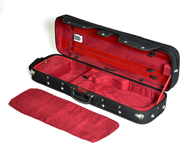 Oblong Violin Case-HQ Woodshell-Black/Wine