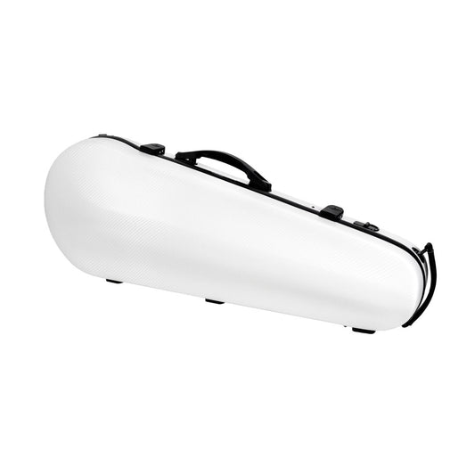 HQ PC Contour Violin Case White Lightweight 1.8kg for 3/4-1/2 Violin with velvet interior and storage features