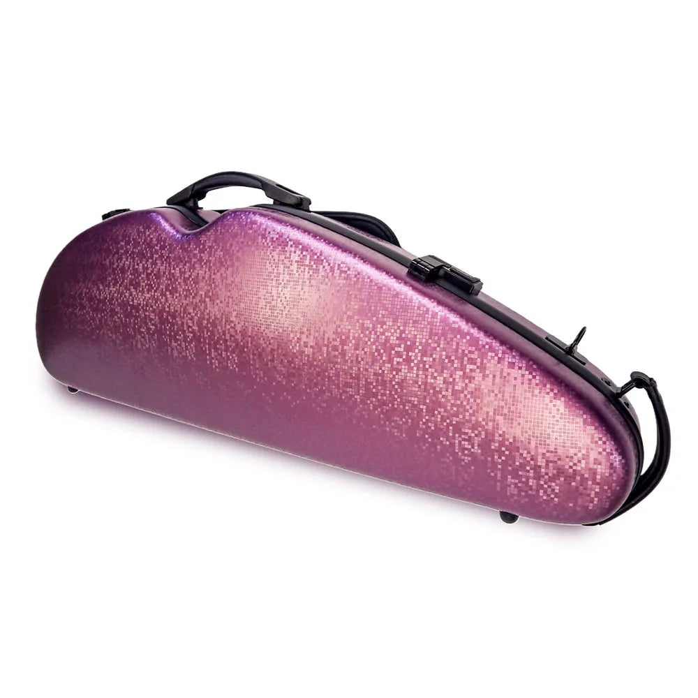 HQ PC Half Moon Violin Case DIGI Pink Adjustable 4/4-1/2 with Accessories