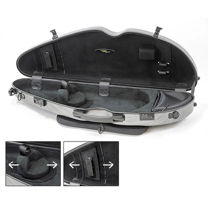 HQ PC Half Moon Violin Case Brushed Blue Adjustable 4/4-1/2 with Music Bag and Accessories — view 2