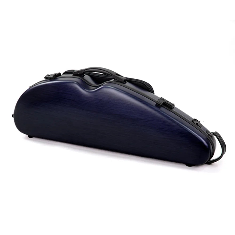 HQ Half Moon Violin Case Brushed Blue with Blanket and External Music Bag