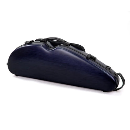 HQ Half Moon Violin Case Brushed Blue with Blanket and External Music Bag