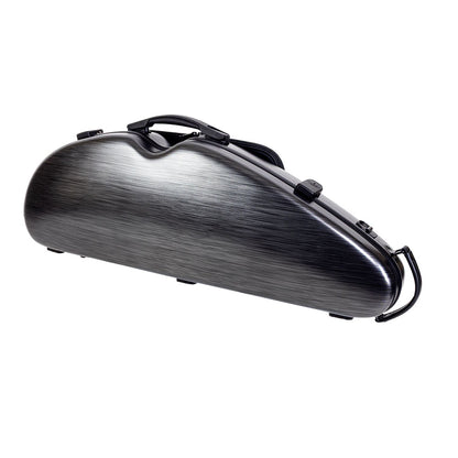 NOUVEAU PC Half Moon Violin Case Silver Black 4/4-1/2 with blanket accessory pouch and bow holders