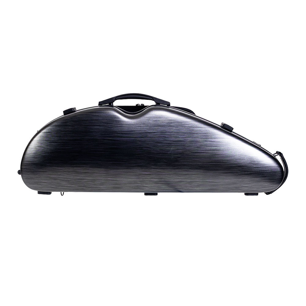 NOUVEAU PC Half Moon Violin Case Silver Black 4/4-1/2 with blanket accessory pouch and bow holders — view 4