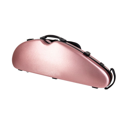 HQ PC Half Moon Violin Case Brushed Rose Gold 4/4-1/2 with accessories