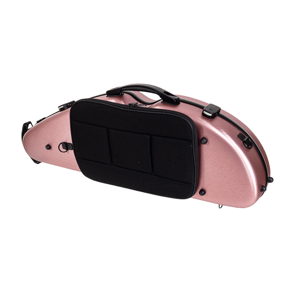HQ PC Half Moon Violin Case Brushed Rose Gold 4/4-1/2 with accessories — view 2