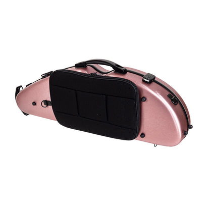 HQ PC Half Moon Violin Case Brushed Rose Gold 4/4-1/2 with accessories — view 2