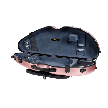 HQ PC Half Moon Violin Case Brushed Rose Gold 4/4-1/2 with accessories — view 3
