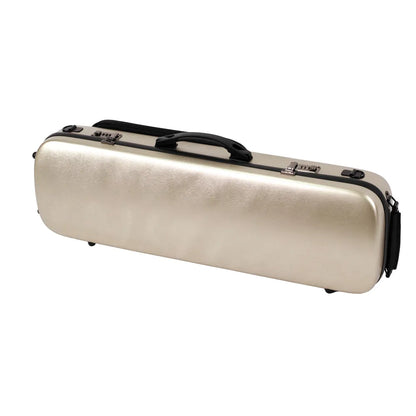 HQ Oblong Violin Case with Blanket, Pouch, 4 Bow Holders, Lightweight Design