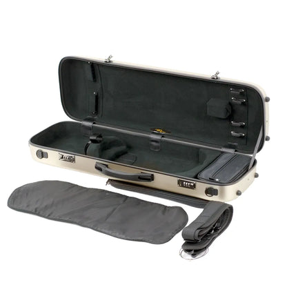 HQ Oblong Violin Case with Blanket, Pouch, 4 Bow Holders, Lightweight Design — view 2