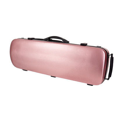 HQ Nouveau PC Oblong Violin Case Rose Gold with Blanket Pouch and Shoulder Straps