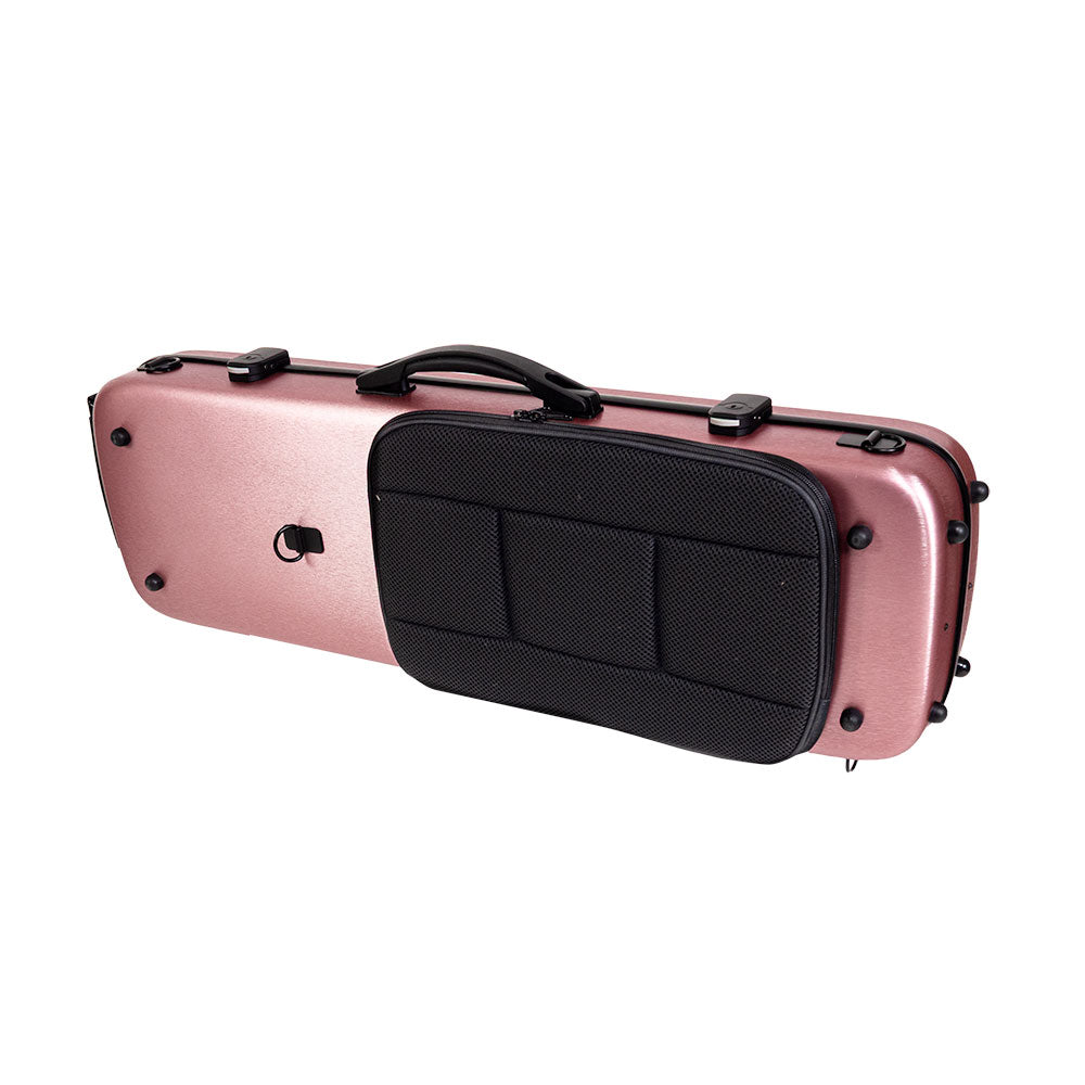 HQ Nouveau PC Oblong Violin Case Rose Gold with Blanket Pouch and Shoulder Straps — view 2