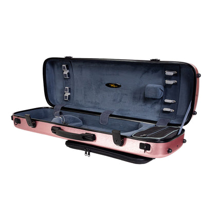 HQ Nouveau PC Oblong Violin Case Rose Gold with Blanket Pouch and Shoulder Straps — view 3