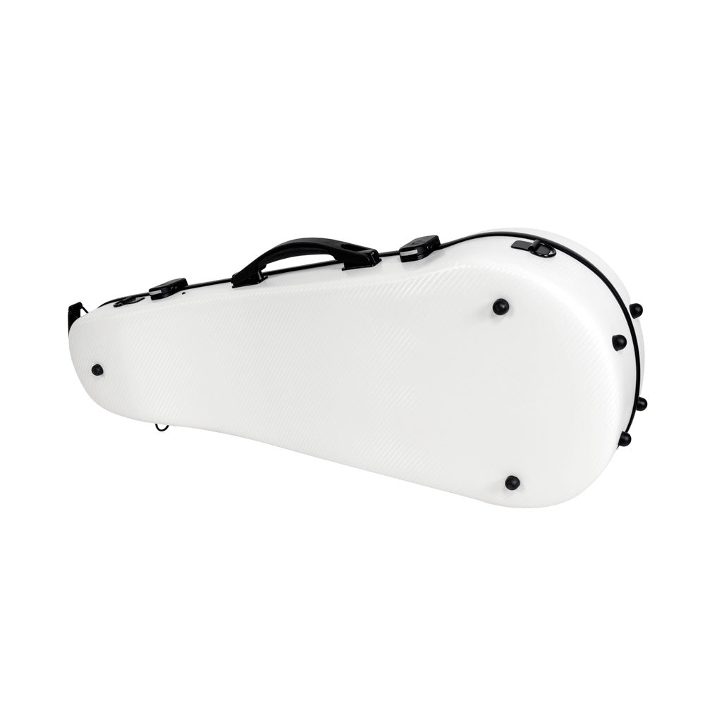 HQ PC Contour Viola Case 15-16.5-inch White with polycarbonate shell velvet interior adjustable neck support and shoulder straps — view 2
