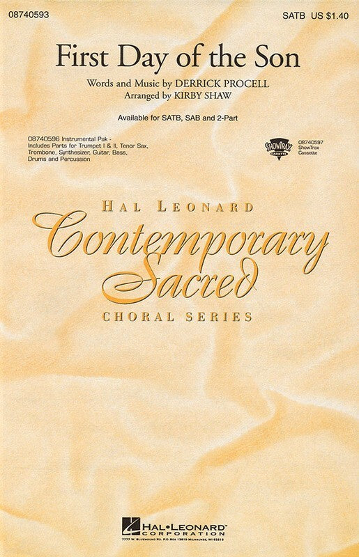 First Day Of The Son SATB Arr Shaw