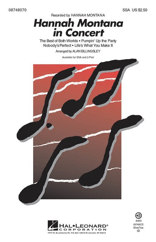 Hannah Montana in Concert — 2-Part Choral Score (Hal Leonard) [Disney Choral]