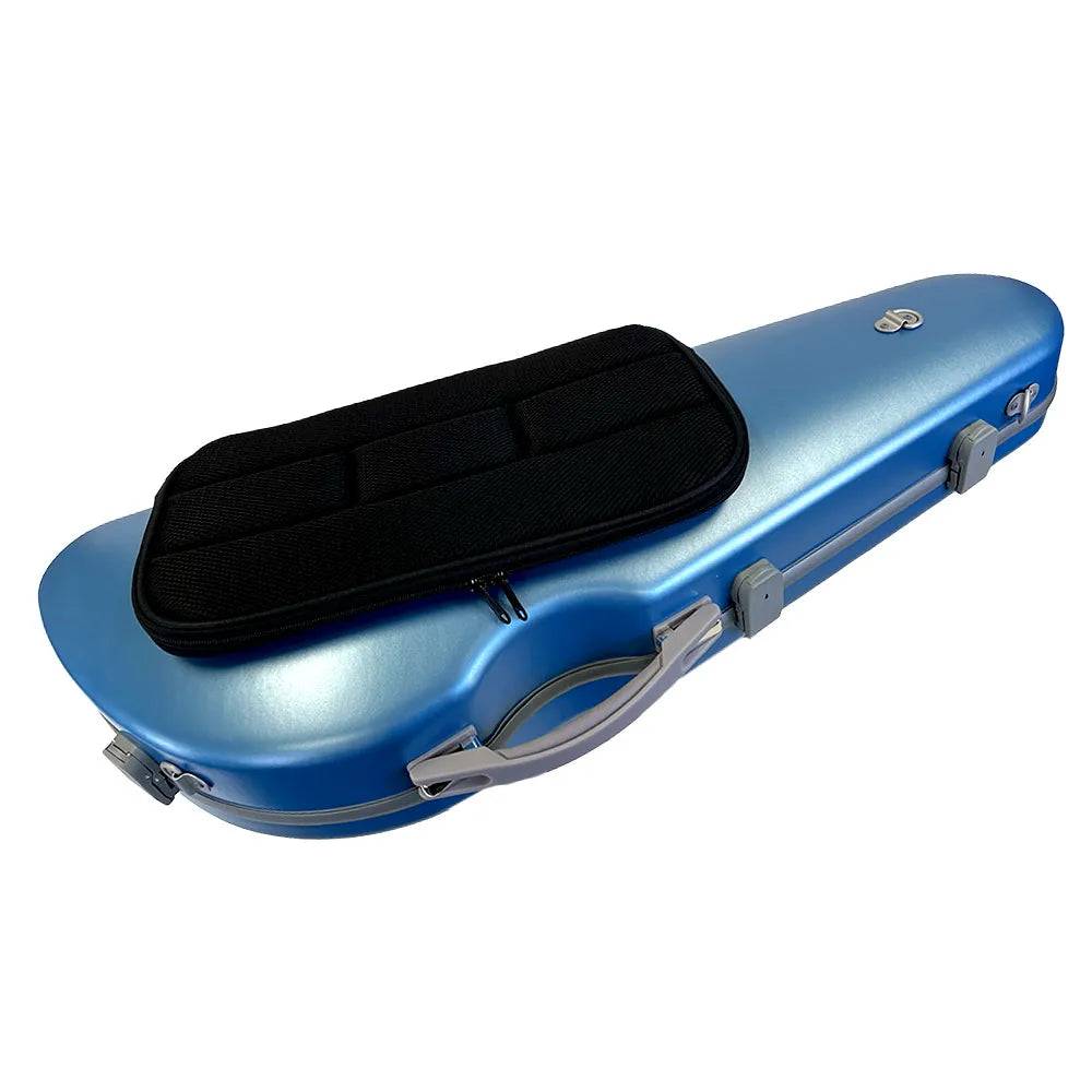 TG PC Half Moon Viola Case, Adjustable 12in-16in, Blue, Lightweight with Shoulder Straps, Removable Pouch, External Music Bag — view 5
