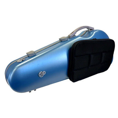 TG PC Half Moon Viola Case, Adjustable 12in-16in, Blue, Lightweight with Shoulder Straps, Removable Pouch, External Music Bag — view 2