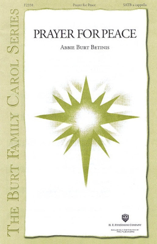 Prayer For Peace SATB A Cappella