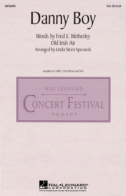 Danny Boy SSA Choral Sheet Music by Hal Leonard, 16 Pages, Performance Time 4:50