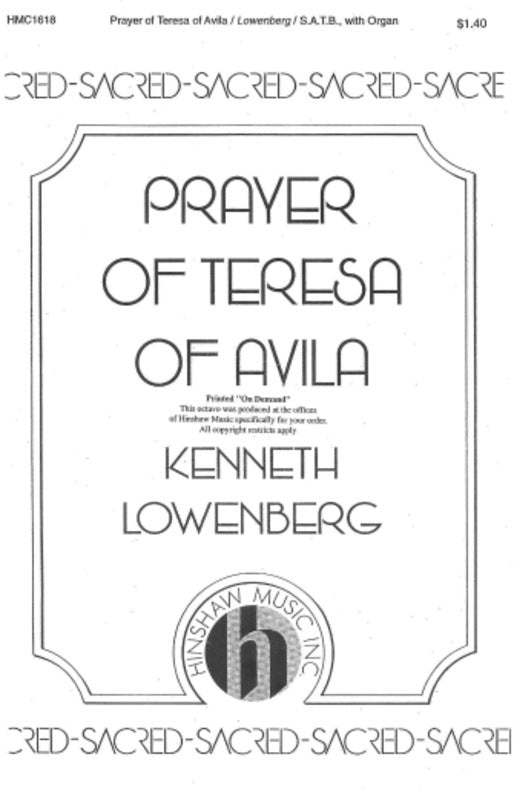 Prayer Of Teresa Of Avila Satb/Organ (Pod) Octavo