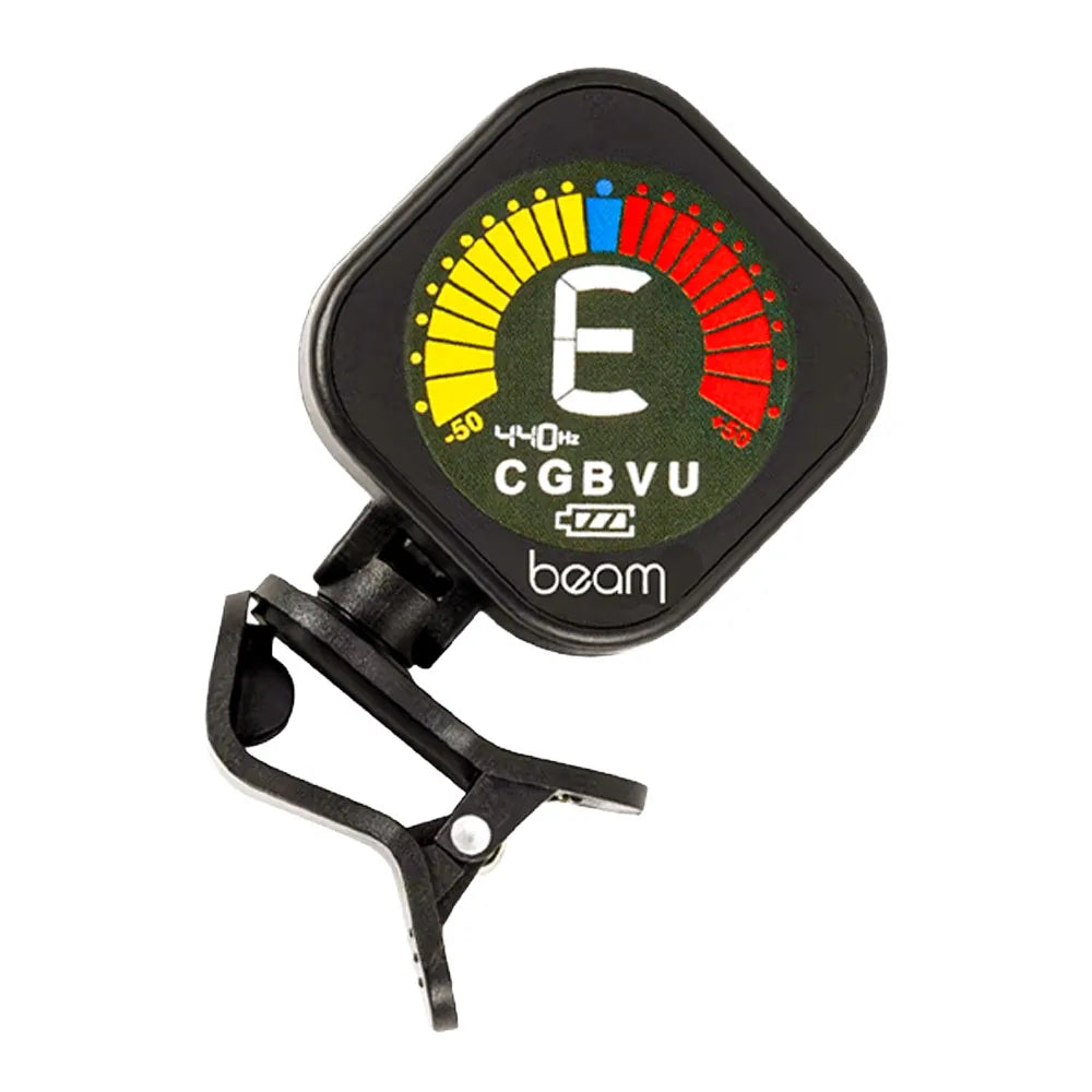 Beam Accessories MiniPro Rechargeable Clip-on Tuner B-02 with USB-C, High-Contrast Display, 5 Tuning Modes, Auto Power-Off, 360° Rotation — view 3